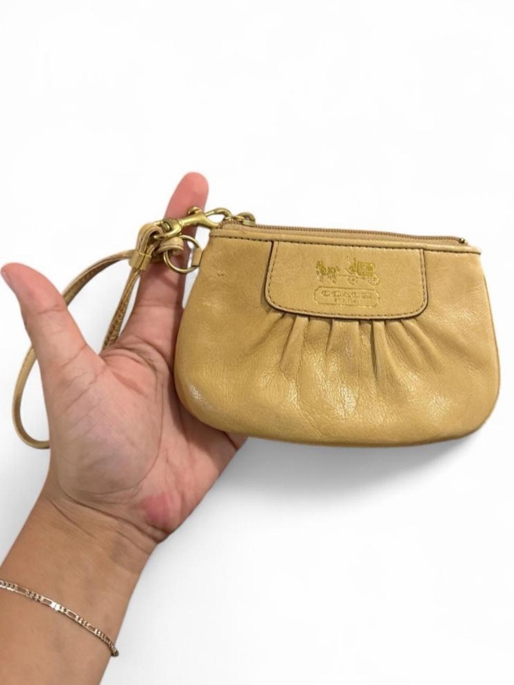 Coach vintage tan wristlet